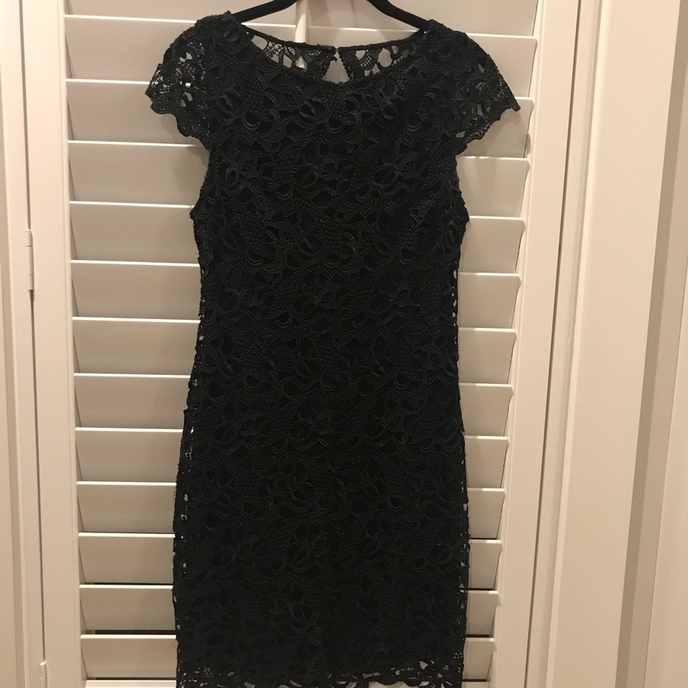 Alice and Olivia black lace mini dress